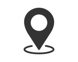 Simple location pointer icon, flat design, useful for mapping, navigation, or indicating a point of interest. Modern, clean graphic. vector