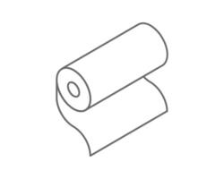 Simple isometric illustration of a roll of paper unfurling. Perfect for concepts of beginnings, new ideas, or continuous processes. Clean lines and minimalist style. vector