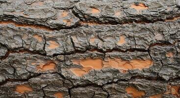 Close up tree bark texture, perfect for creating natural-looking overlays or backgrounds in eco-conscious web design. photo