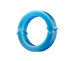 3d Blue Circular Arrow Loop Symbolizes Recycling And Continuous Rotation. 3D Illustration png