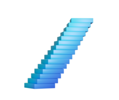 Stack of blue rectangular blocks, slightly offset to create a leaning tower effect. 3D png