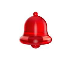 3D Red bell icon with a glossy, smooth finish and a clapper inside. 3D . png