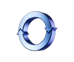 3d Metallic Blue Clockwise Arrow Loop Symbolizes Recycling And Continuous Rotation. 3D Illustration png