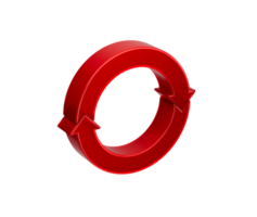 3d Red Clockwise Arrow Loop Symbolizes Recycling And Continuous Rotation. 3D Illustration png