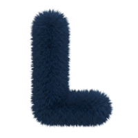Fluffy letter l in a vibrant hue stands out against a plain setting creating a unique visual element on transparent background png