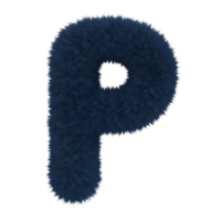 A fluffy letter p in a textured style against a plain backdrop creating a unique typography element on transparent background png