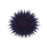 Isolated image showing a spiky purple sphere with a textured surface and sharp protruding elements on transparent background png