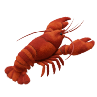 A vivid depiction of a crustacean showcasing its vibrant color and detailed anatomical features in isolation on transparent background png