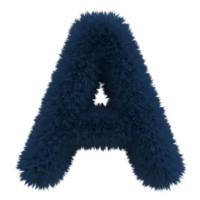 A plush letter a in a vibrant blue hue against a featureless void with a soft textured appearance on transparent background png