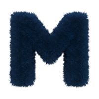 Isolated letter m with a textured and fuzzy appearance against a plain and simple backdrop view on transparent background png