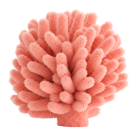 A coral colored object with soft looking projections against a transparent setting is displayed here on transparent background png