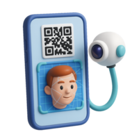 Friendly AI Payment Interface with Cartoon Face Recognition Feature png