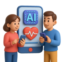 Simple AI-Driven Health App Concept with User Interaction png