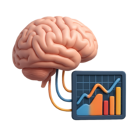 3D Brain Data Visualization for Simple Graphic Representation png