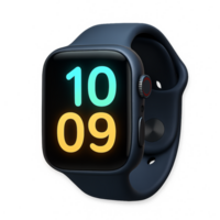 Simple 3D Smartwatch Display Design with Colorful Numbers png