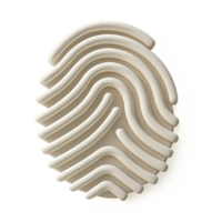Simple 3D Art of Fingerprint with Smooth Lines and Curves png