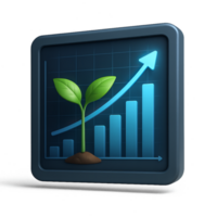 3d visualização do plantar crescimento e progressão com gráfico elementos png