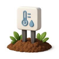 Simple 3D Sensor Illustration for Temperature and Moisture Tracking png