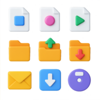 Colorful 3D Icons for Design Projects and User Interfaces png