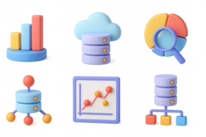 Colorful 3D Data Icons for Simple Data Visualization Concepts png