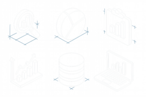 Simple 3D Data Icons for Business and Analytics Representation png