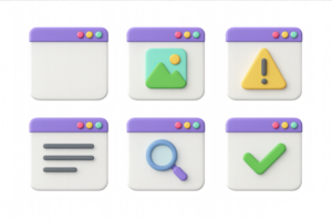 3D Icon Set Featuring Simple Composition Elements for UI Design png