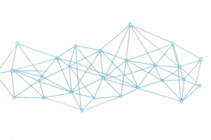 Blue Abstract Network Connection with Geometric Shapes and Lines png