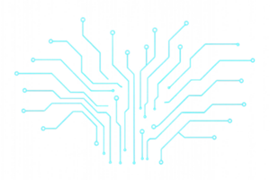 Glowing Blue Circuitry Design with Intricate Lines and Patterns png