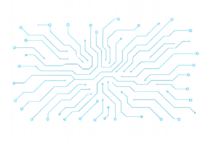 Glowing Blue Circuitry Design with Abstract Patterns and Lines png