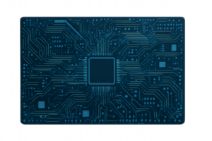 Blue Circuit Board Design with Intricate Patterns and Textures png