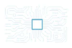 Blue Technology Line Design with Circuit Elements in Simple Style png