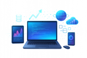 Modern Technology Integration with Data Visualization and Analysis png