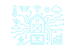 Modern Smart Farm Concept with Technology and Analytics Integration png