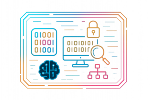 Futuristic Technology Concept with Data Security and AI Elements png