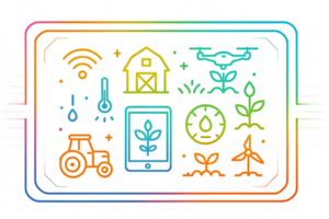 Smart Farm Interface Design with Simple Elements and Technology Icons png