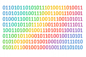 Vibrant Binary Art Design with Colorful Simple Composition png