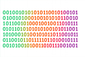 Vibrant Binary Code Pattern in Colorful Gradient Design png