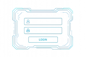Futuristic HUD Design With Login Interface for User Authentication png