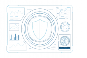 Advanced Futuristic Antivirus Interface with Data Visualizations png