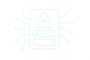 Tech Icons and Lines in Simple User Profile Composition Design png