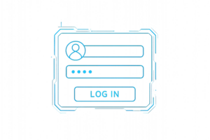 Futuristic Login Interface Design Featuring Simple Composition Elements png