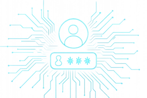 Futuristic Tech Interface Graphic for User Authentication Concept png
