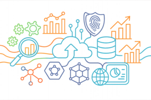 Colorful Tech Icons for Simple Data and Cloud Visualization Concepts png