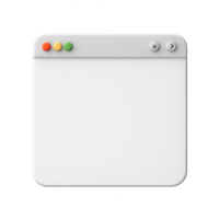 Simple 3D Transparent Browser Window with Colorful Buttons png