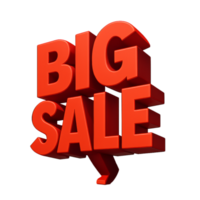 Dynamic Big Sale Sign with Bold Red Letters on a Simple Background png
