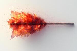Abstract Fiery Arrow Exploding into Fragments - Dynamic Design Concept for Posters and Prints photo