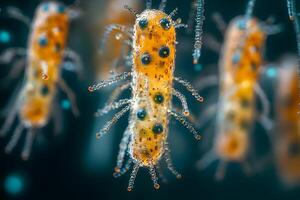 Artistic Rendering of Microscopic Marine Life with Vivid Details and Colors photo