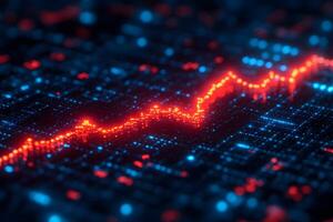 Financial Data Visualization with Rising Graph Trend for Market Analysis photo