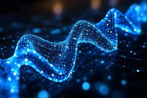 Futuristic Blue Digital Wave - Abstract Visualization for Technology and Data Design photo