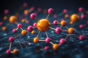 Molecular Structure in Abstract Science Design for Educational and Research Purposes photo